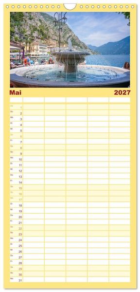 Produktbild: Familienplaner 2027 - Limone sul Garda - Traumhaftes St&auml;dtchen am Gardasee mit 5 Spalten (Wandkalender, 21 x 45 cm) CALVENDO