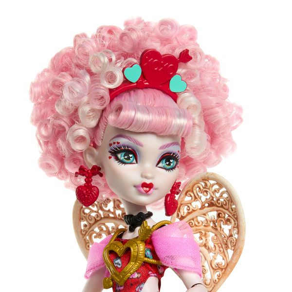 Produktbild: Monster High Scary Sweet Birthday Cupid Asteria-Puppe im Partykleid mit Ballon und Geschenk