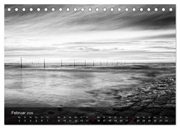 Produktbild: Wangerooge Noir (Tischkalender 2026 DIN A5 quer), CALVENDO Monatskalender