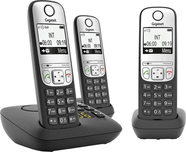 Gigaset A690A Trio DECT/GAP Schnurloses Telefon analog Anrufbeantworter Schwarz