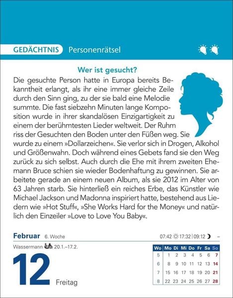Produktbild: Brain Jogging Tagesabrei&szlig;kalender 2027 - Ged&auml;chtnis, Konzentration, Logik