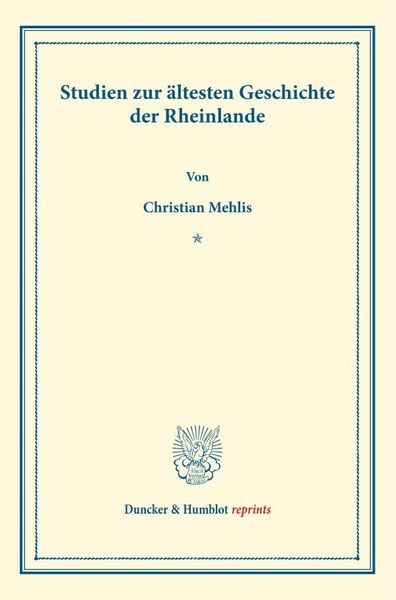 Produktbild: Studien zur &auml;ltesten Geschichte der Rheinlande.