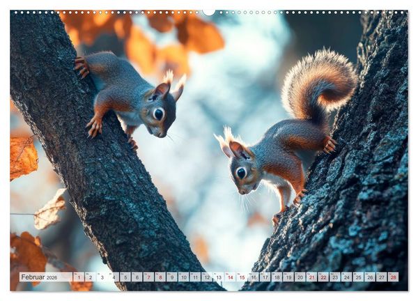 Produktbild: EICHH&Ouml;RNCHEN Niedliche kleine Wesen (Wandkalender 2026 DIN A2 quer), CALVENDO Monatskalender