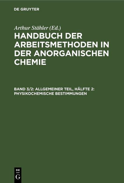 Produktbild: Allgemeiner Teil, H&auml;lfte 2: Physikochemische Bestimmungen