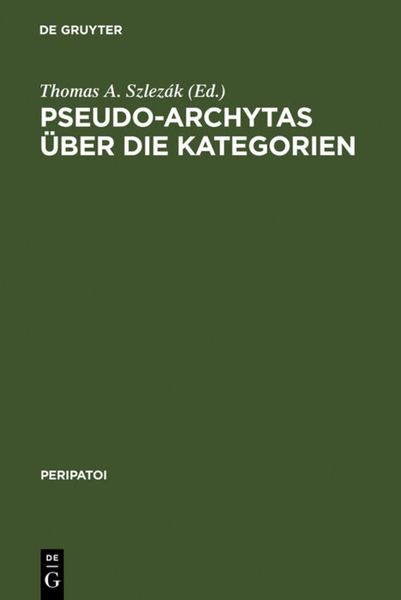 Produktbild: Pseudo-Archytas &uuml;ber die Kategorien