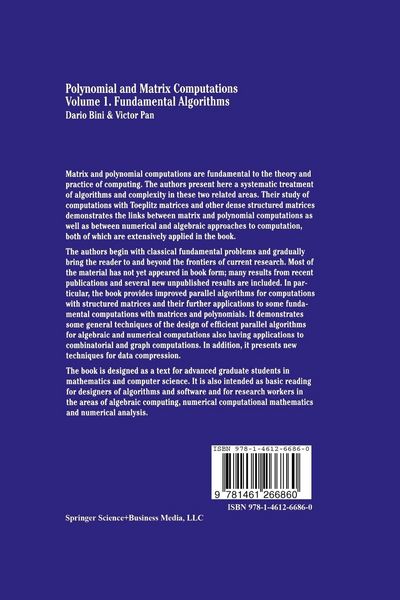 Produktbild: Polynomial and Matrix Computations