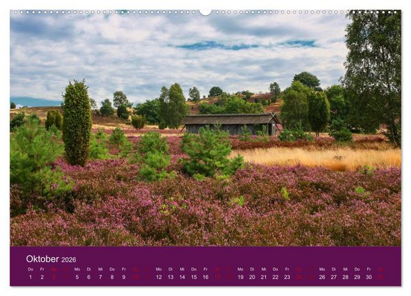 Produktbild: Die Heide bl&uuml;ht (hochwertiger Premium Wandkalender 2026 DIN A2 quer), Kunstdruck in Hochglanz