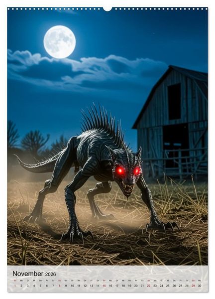 Produktbild: Mythische Bestien &ndash; Dunkle Legenden (Wandkalender 2026 DIN A2 hoch), CALVENDO Monatskalender