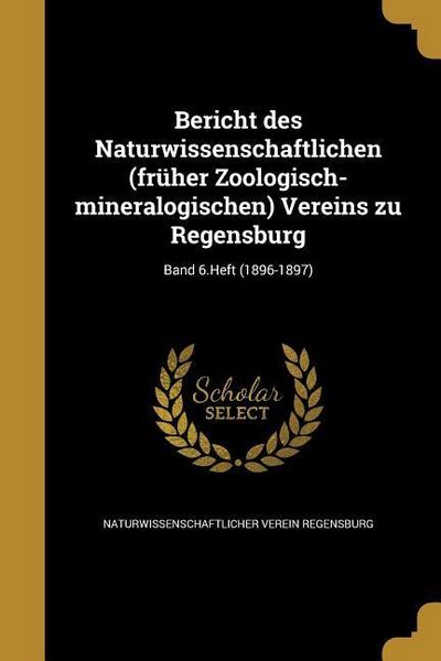 Produktbild: Bericht des Naturwissenschaftlichen (fr&uuml;her Zoologisch-mineralogischen) Vereins zu Regensburg; Band 6.Heft (1896-1897)