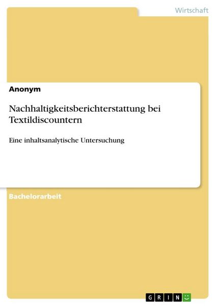Produktbild: Nachhaltigkeitsberichterstattung bei Textildiscountern