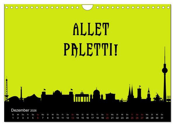 Produktbild: Berliner Mundart (Wandkalender 2026 DIN A4 quer), CALVENDO Monatskalender