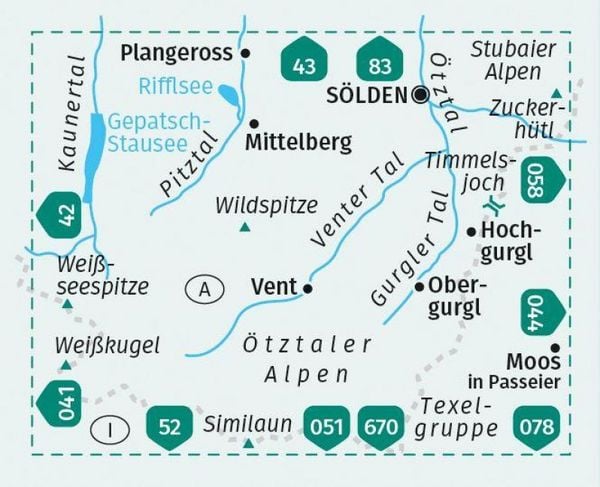 Produktbild: KOMPASS Wanderkarte 042 Inneres &Ouml;tztal und Pitztal, Gurgler Tal, Venter Tal 1:25.000