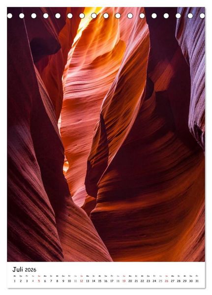 Produktbild: Eine Reise durch die Canyons der USA (Tischkalender 2026 DIN A5 hoch), CALVENDO Monatskalender