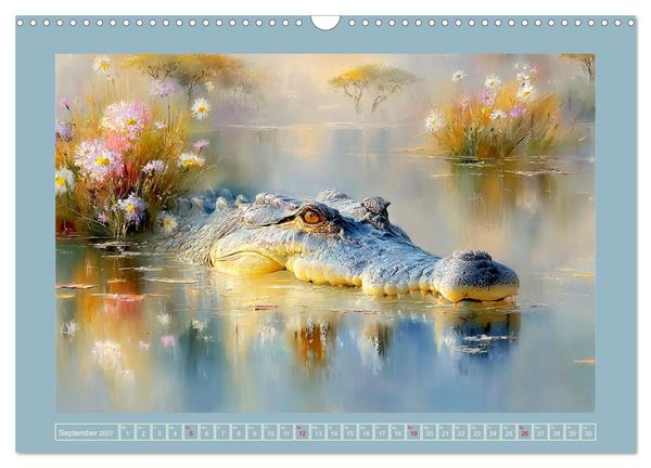 Produktbild: Krokodile. Stille Kraft irgendwo am Wasser (Wandkalender 2027 DIN A3 quer), CALVENDO Monatskalender