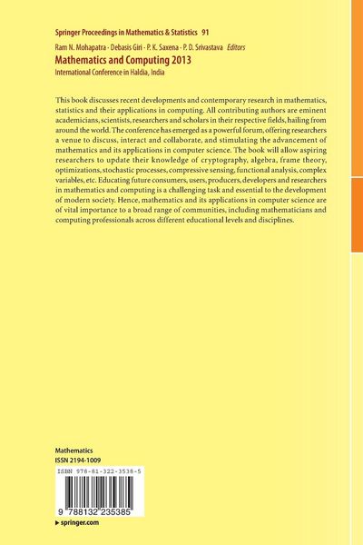 Produktbild: Mathematics and Computing 2013