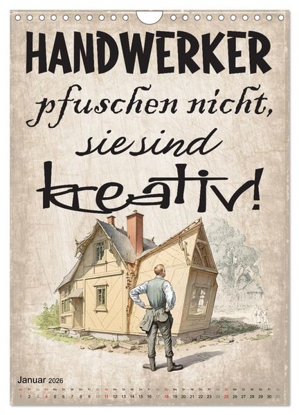 Produktbild: Handwerker Spr&uuml;che (Wandkalender 2026 DIN A4 hoch), CALVENDO Monatskalender
