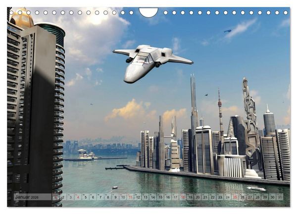 Produktbild: Zukunftswelten (Science Fiction) (Wandkalender 2026 DIN A4 quer), CALVENDO Monatskalender