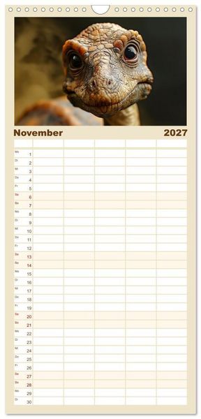 Produktbild: Familienplaner 2027 - Dino-Babys mit 5 Spalten (Wandkalender, 21 x 45 cm) CALVENDO