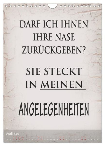 Produktbild: Ziemlich schlecht gelaunt (Wandkalender 2026 DIN A4 hoch), CALVENDO Monatskalender