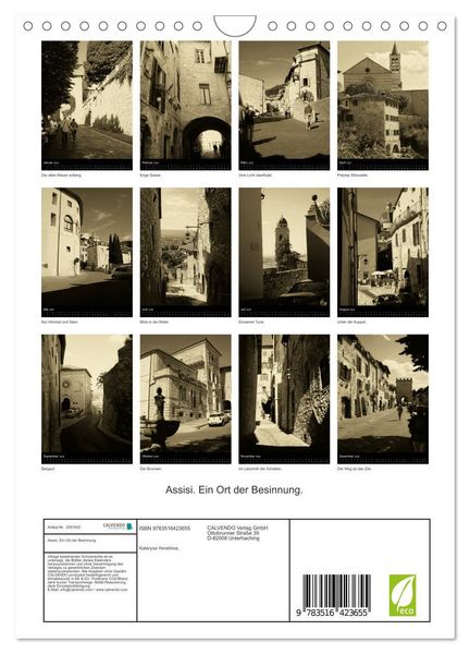 Produktbild: Assisi. Ein Ort der Besinnung. (Wandkalender 2026 DIN A4 hoch), CALVENDO Monatskalender
