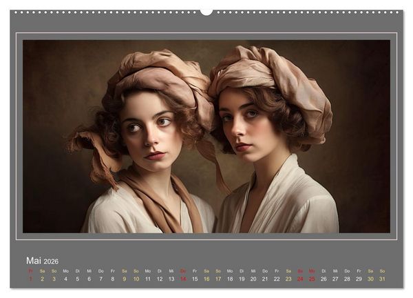 Produktbild: Zwillinge - Ein Jahr mit doppelter Freude (hochwertiger Premium Wandkalender 2026 DIN A2 quer), Kunstdruck in Hochglanz