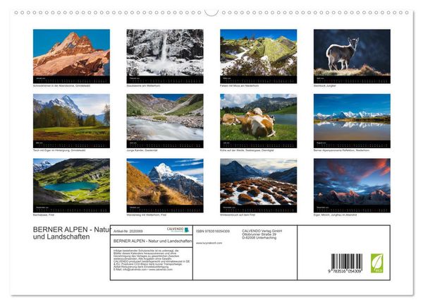 Produktbild: BERNER ALPEN - Natur und Landschaften (hochwertiger Premium Wandkalender 2026 DIN A2 quer), Kunstdruck in Hochglanz