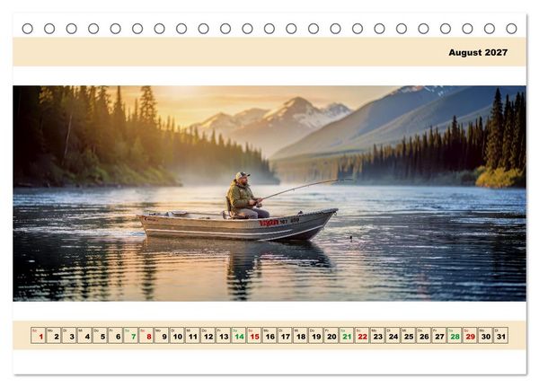 Produktbild: Alaska - Angeln auf Lachs - Panorama (Tischkalender 2027 DIN A5 quer), CALVENDO Monatskalender