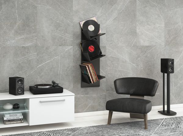 Produktbild: Holz B&uuml;cher Schallplatten LP H&auml;nge Wandregal Sulda