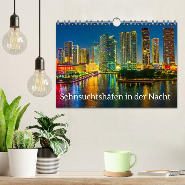 Produktbild: Sehnsuchtsh&auml;fen in der Nacht (Wandkalender 2026 DIN A4 quer), CALVENDO Monatskalender