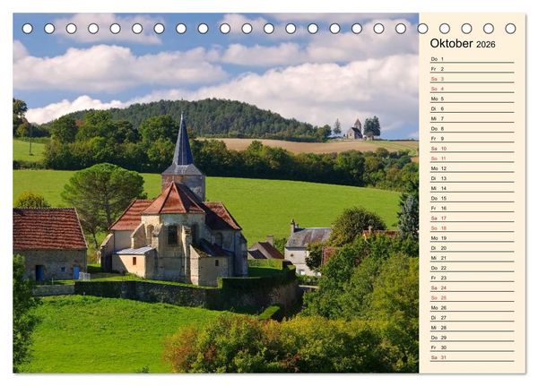 Produktbild: Burgund - Das gr&uuml;ne Herz Frankreichs (Tischkalender 2026 DIN A5 quer), CALVENDO Monatskalender