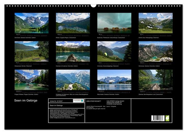Produktbild: Seen im Gebirge (Wandkalender 2026 DIN A2 quer), CALVENDO Monatskalender