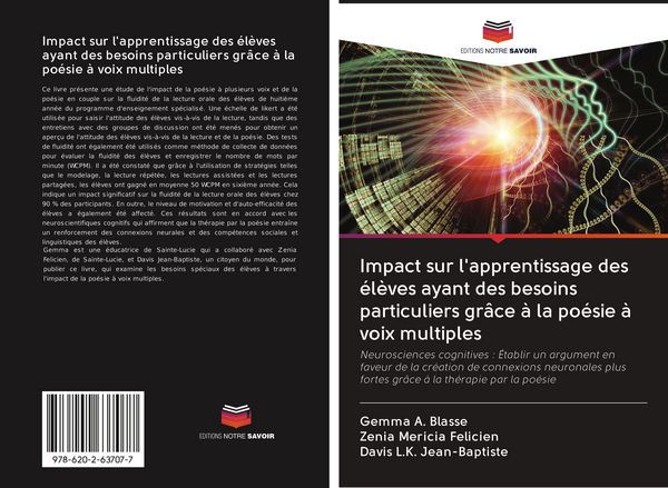 Produktbild: Impact sur l'apprentissage des &eacute;l&egrave;ves ayant des besoins particuliers gr&acirc;ce &agrave; la po&eacute;sie &agrave; voix multiples