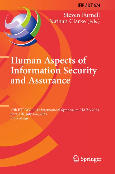 Produktbild: Human Aspects of Information Security and Assurance