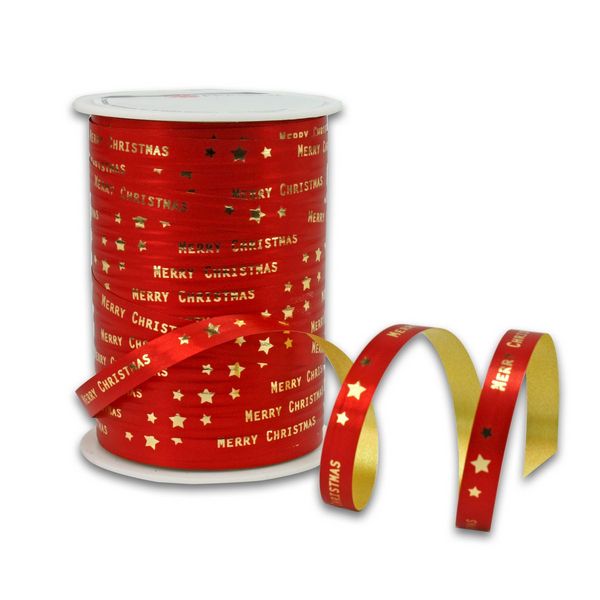 Produktbild: PR&Auml;SENT Ringelband Merry Christmas rot 10mmx100m