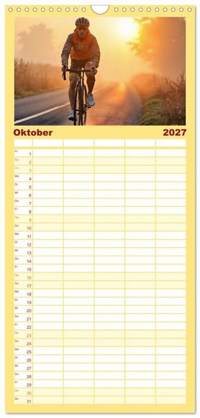 Produktbild: Familienplaner 2027 - Kilometerkiller - Rennrad-Power im Jahresverlauf mit 5 Spalten (Wandkalender, 21 x 45 cm) CALVENDO
