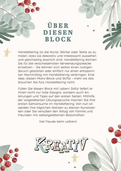 Produktbild: Design Paper A6 Frohe Weihnachten. Mit Handlettering-Grundkurs