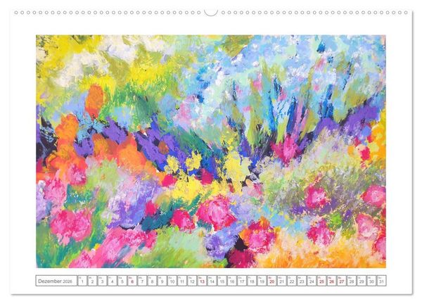 Produktbild: Im Rausch der Bl&uuml;ten - Farbenfroh gemalte Blumenwiesen (Wandkalender 2026 DIN A2 quer), CALVENDO Monatskalender