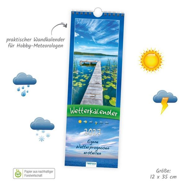 Produktbild: TR&Ouml;TSCH - Streifenkalender Wetterkalender 2027 Notizkalender