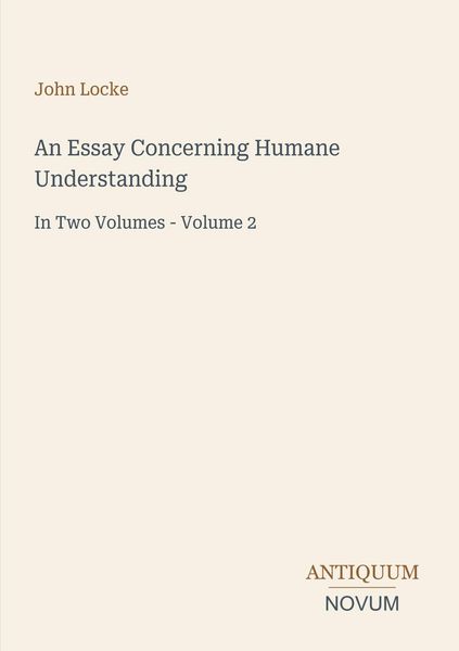 Produktbild: An Essay Concerning Humane Understanding