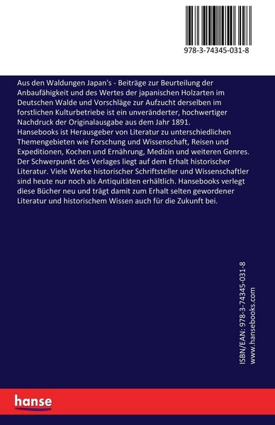 Produktbild: Aus den Waldungen Japan's