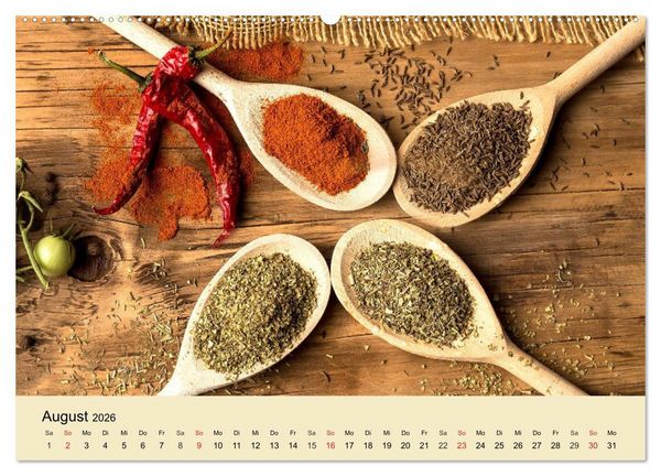 Produktbild: Aromatische Gew&uuml;rze. Die himmlischen Kostbarkeiten aus aller Welt (hochwertiger Premium Wandkalender 2026 DIN A2 quer), Kunstdruck in Hochglanz