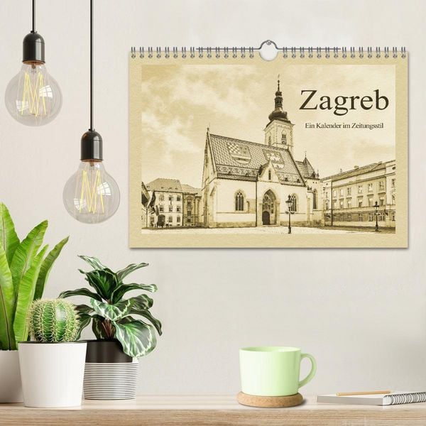 Produktbild: Zagreb &ndash; Ein Kalender im Zeitungsstil (Wandkalender 2026 DIN A4 quer), CALVENDO Monatskalender