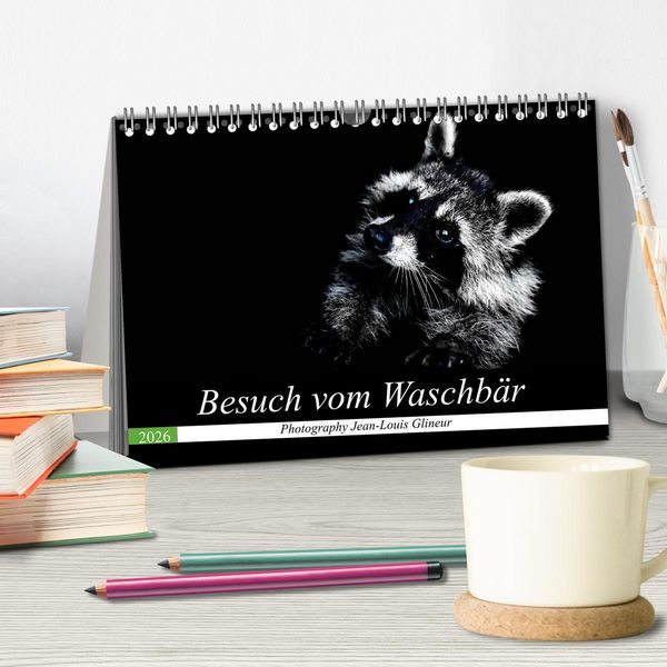 Produktbild: Besuch vom Waschb&auml;r (Tischkalender 2026 DIN A5 quer), CALVENDO Monatskalender