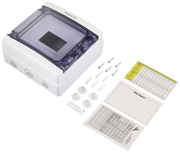 Produktbild: Sygonix SY-5491852 Kleinverteiler Aufputz Anzahl Teilungen = 8 Anzahl Reihen = 1 Inhalt 1St.