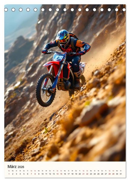 Produktbild: Kickstart the Year - Dirt, Speed und Adrenalin (Tischkalender 2026 DIN A5 hoch), CALVENDO Monatskalender