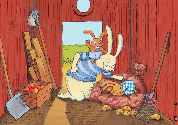 Produktbild: Wenn sieben freche kleine Hasen schnell in die Verstecke rasen. Kamishibai Bildkartenset