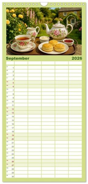 Produktbild: Familienplaner 2026 - Teezeremonien aus aller Welt mit 5 Spalten (Wandkalender, 21 x 45 cm) CALVENDO