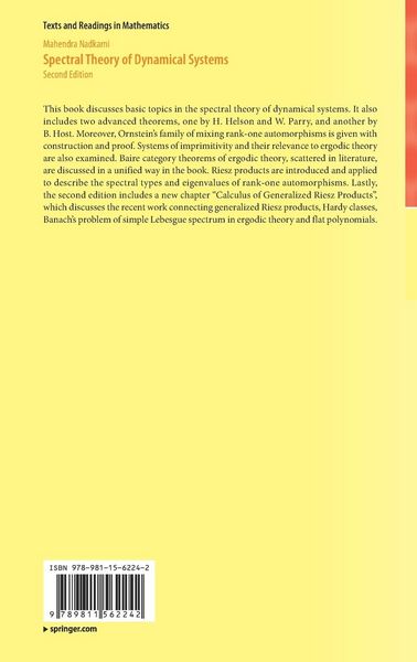 Produktbild: Spectral Theory of Dynamical Systems