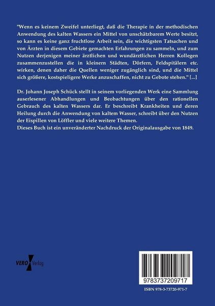 Produktbild: Sammlung auserlesener Abhandlungen und Beobachtungen &uuml;ber den rationellen Gebrauch des kalten Wassers