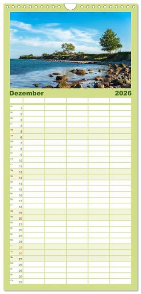 Produktbild: Familienplaner 2026 - Fehmarn - "fe mer" nat&uuml;rlich "am Meer gelegen" mit 5 Spalten (Wandkalender, 21 x 45 cm) CALVENDO